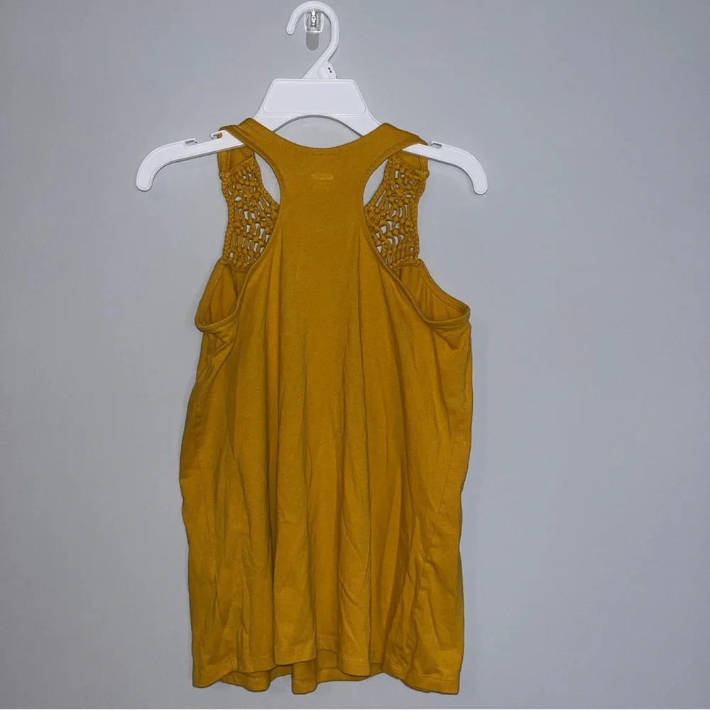 Old Navy Mustard Yellow Crochet Kids Tank Top XL